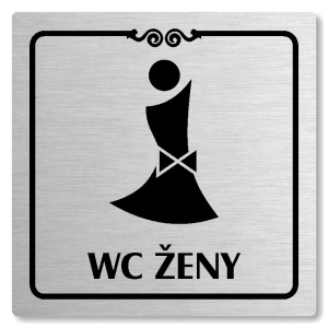 WC ženy, 80x80mm, stříbrná, Texas